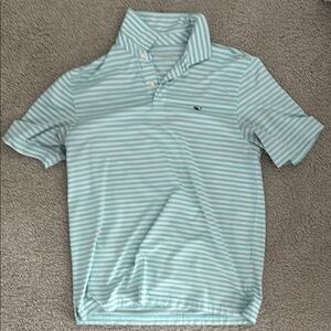 Vineyard Vines Striped Polo Shirt in Light Green and White